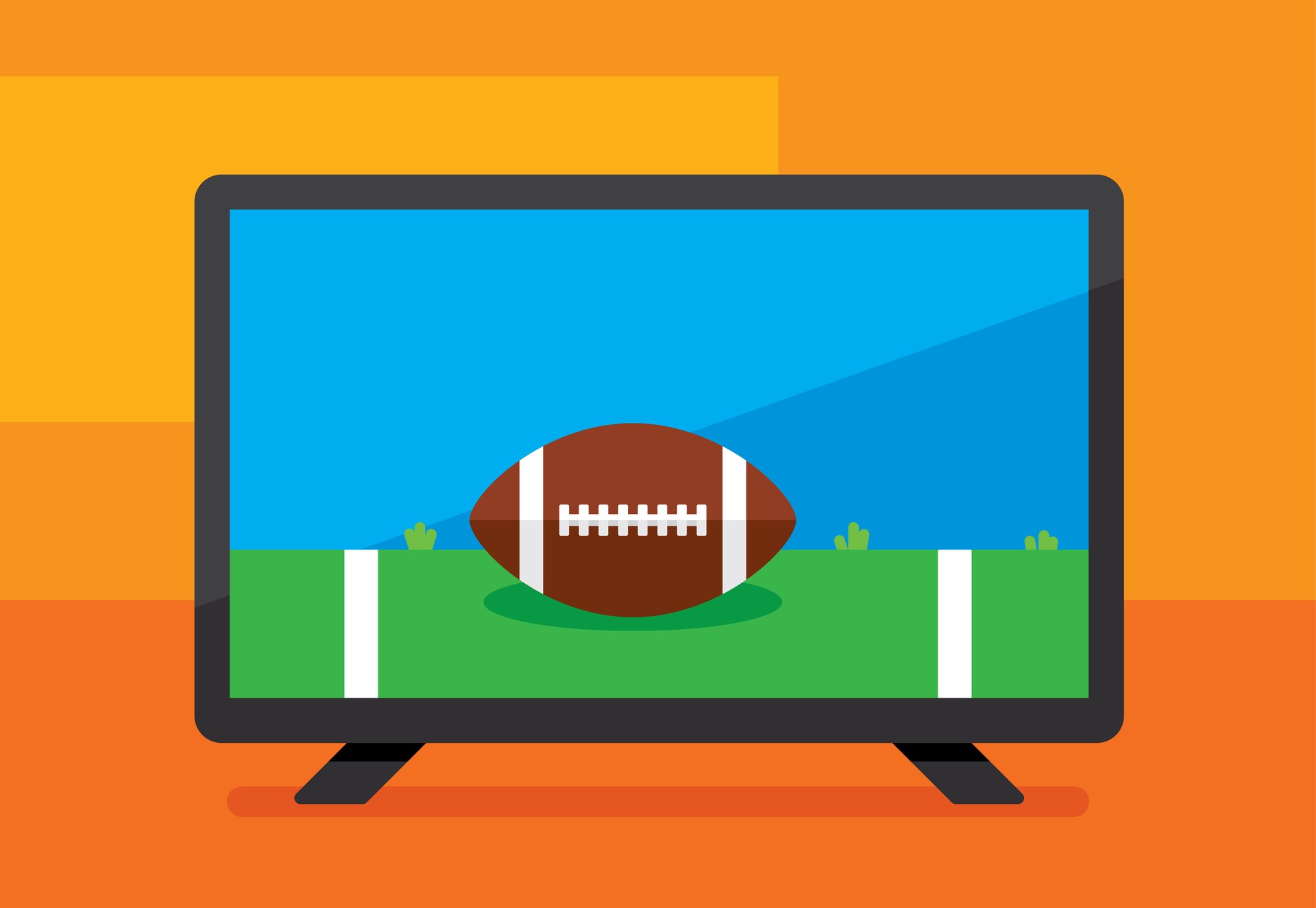illustration football on tv