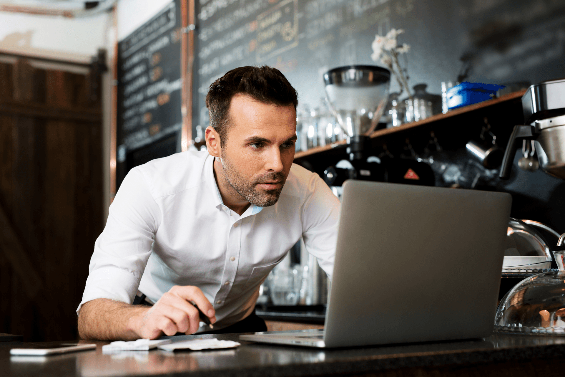 businessman working on a laptop